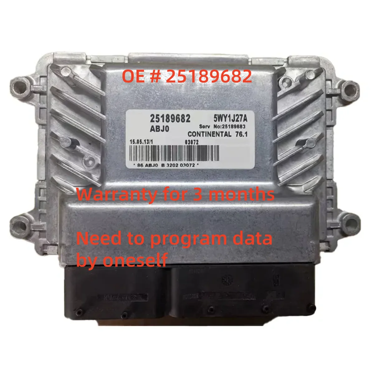 High quality   25189682 5WY1J27A Engine Computer Board ECU For Chevrolet Cruze