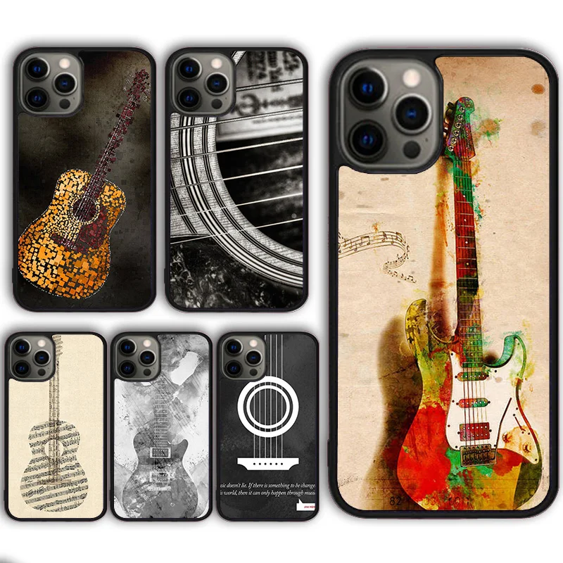 Guitar Instrument Music Phone Case Cover for iPhone 16 15 SE2020 13 14 11 12 Mini Pro Max 6 7 8 Plus  coque fundas Shell