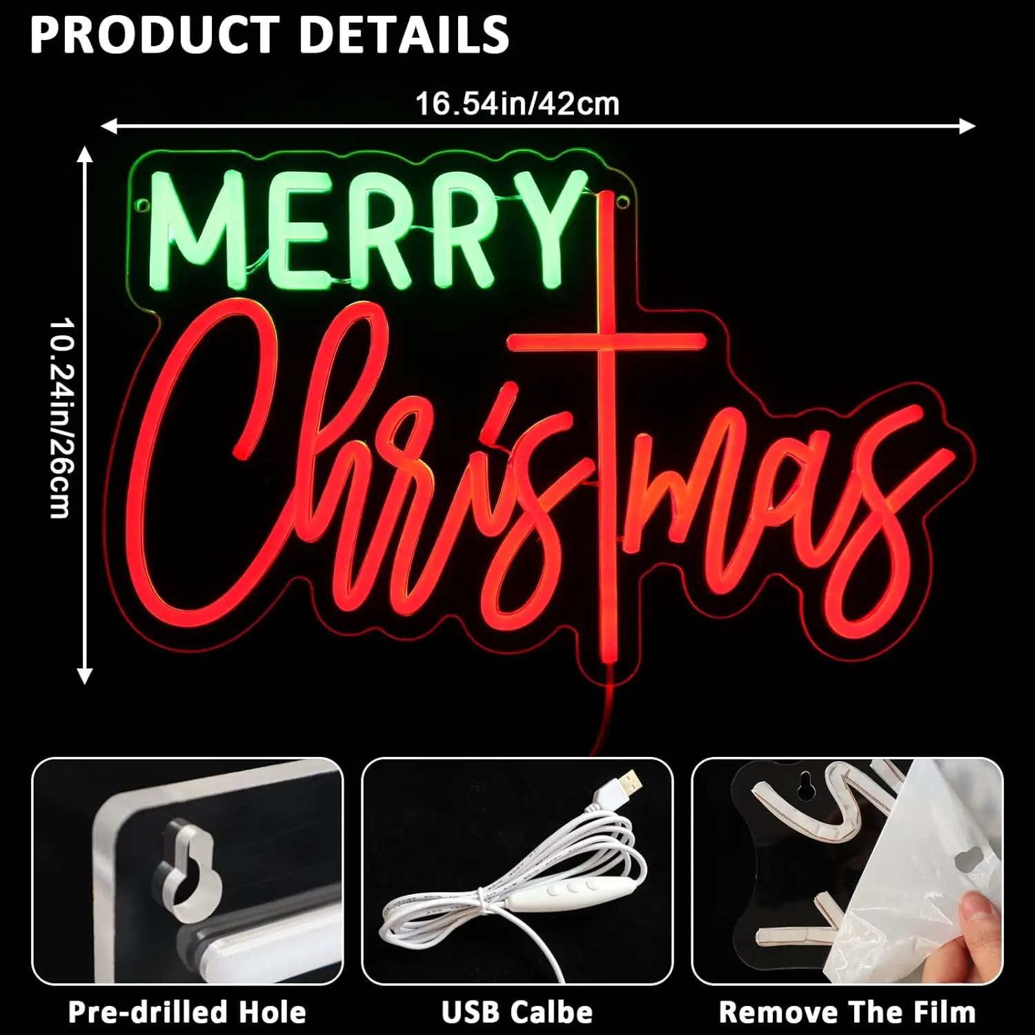 Wesołych Świąt Neon Sign Art Letters Glowing Neon Led Light Sign Xmas Wall Decor For Room Decoration Home Party Shop Dimmable