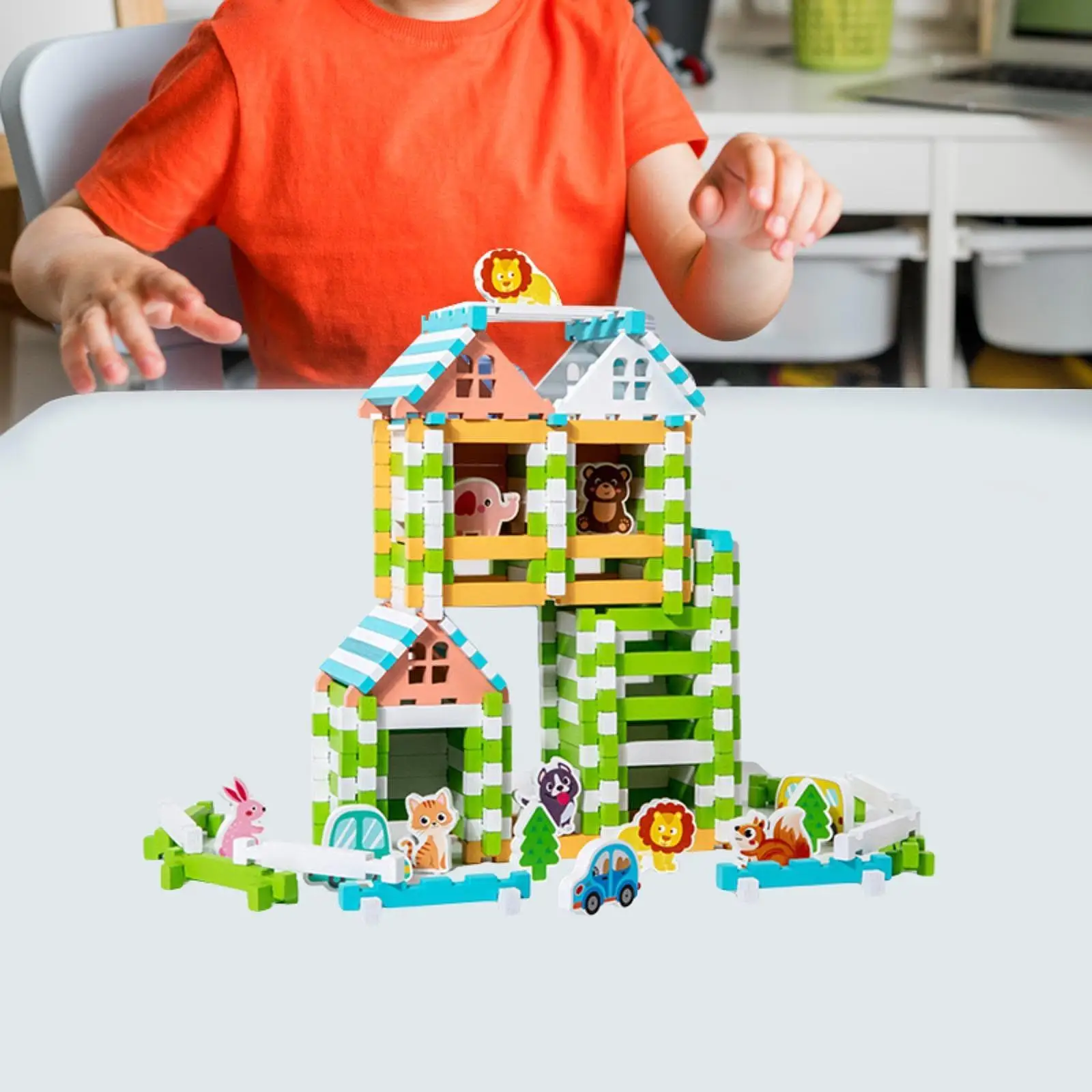 木製ビルディングブロックセット建設ビルディング微細運動スキル家の装飾