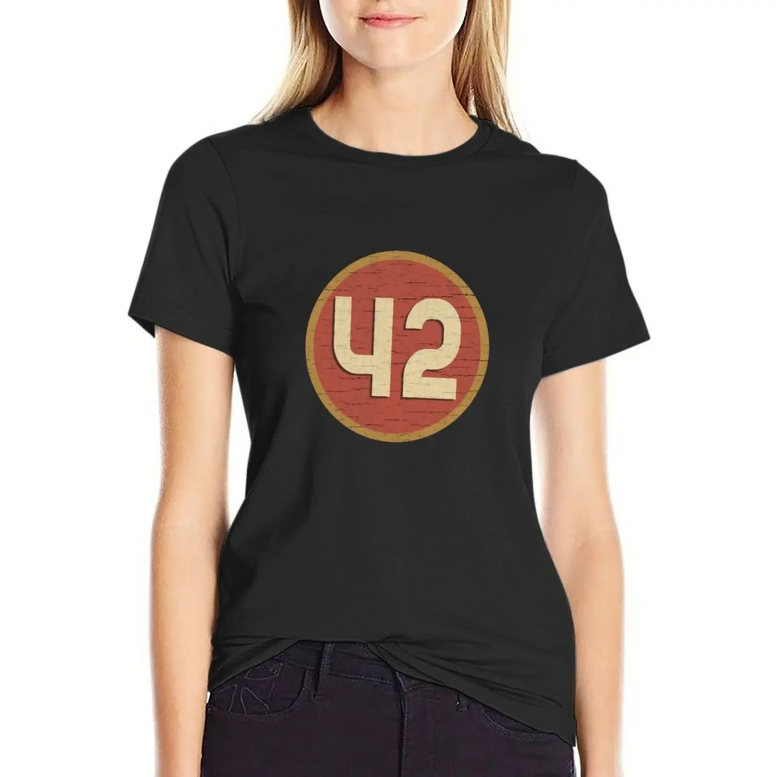 42 numbers the answer from The Hitchhikers Guide to the Galaxy with cracks grunge retro,vintage style T-Shirt