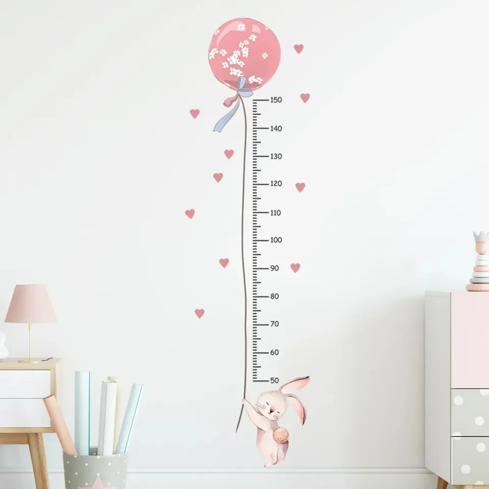 2 Pieces Adorable Pastel Rabbit Wall Decals for Childrens Rooms Featuring Playful Animal Design Made from Safe PVC Material Idea