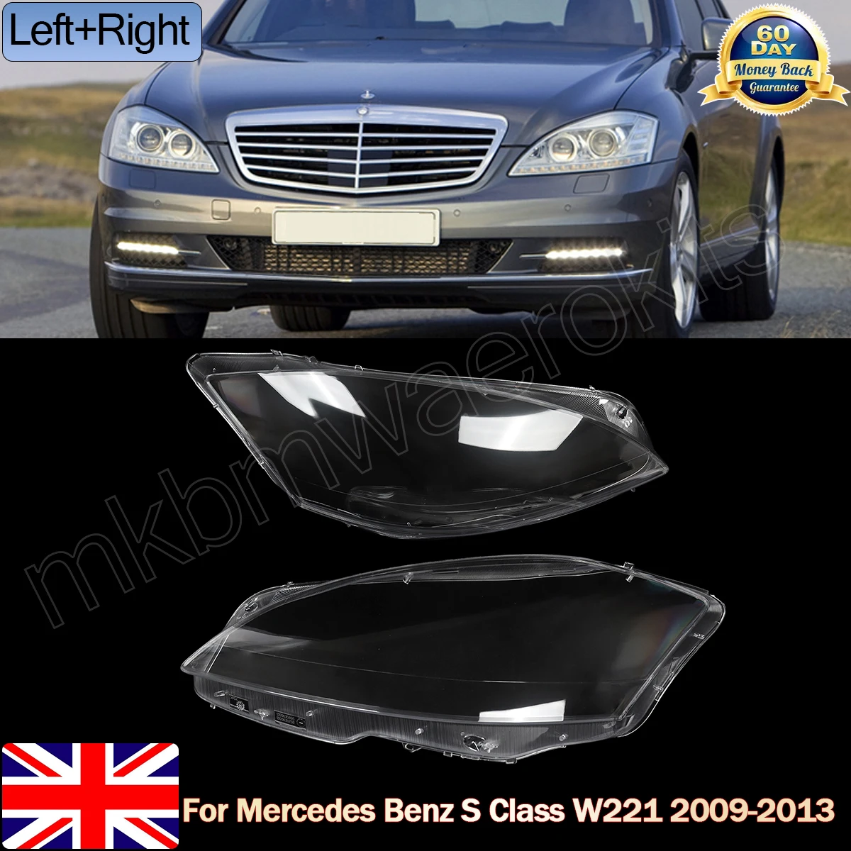 

For Mercedes Benz S Class 2010-2013 S350 S500 S550 S63 AMG W221 Headlight Lens Shade Headlamp Shell Front Headlamp Lampshade