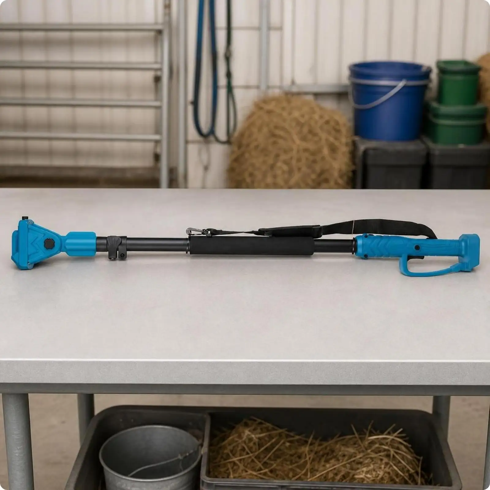 Electric Ear Tag Pliers Extension Rod for Farm Use with Ergonomic Handle and Strap