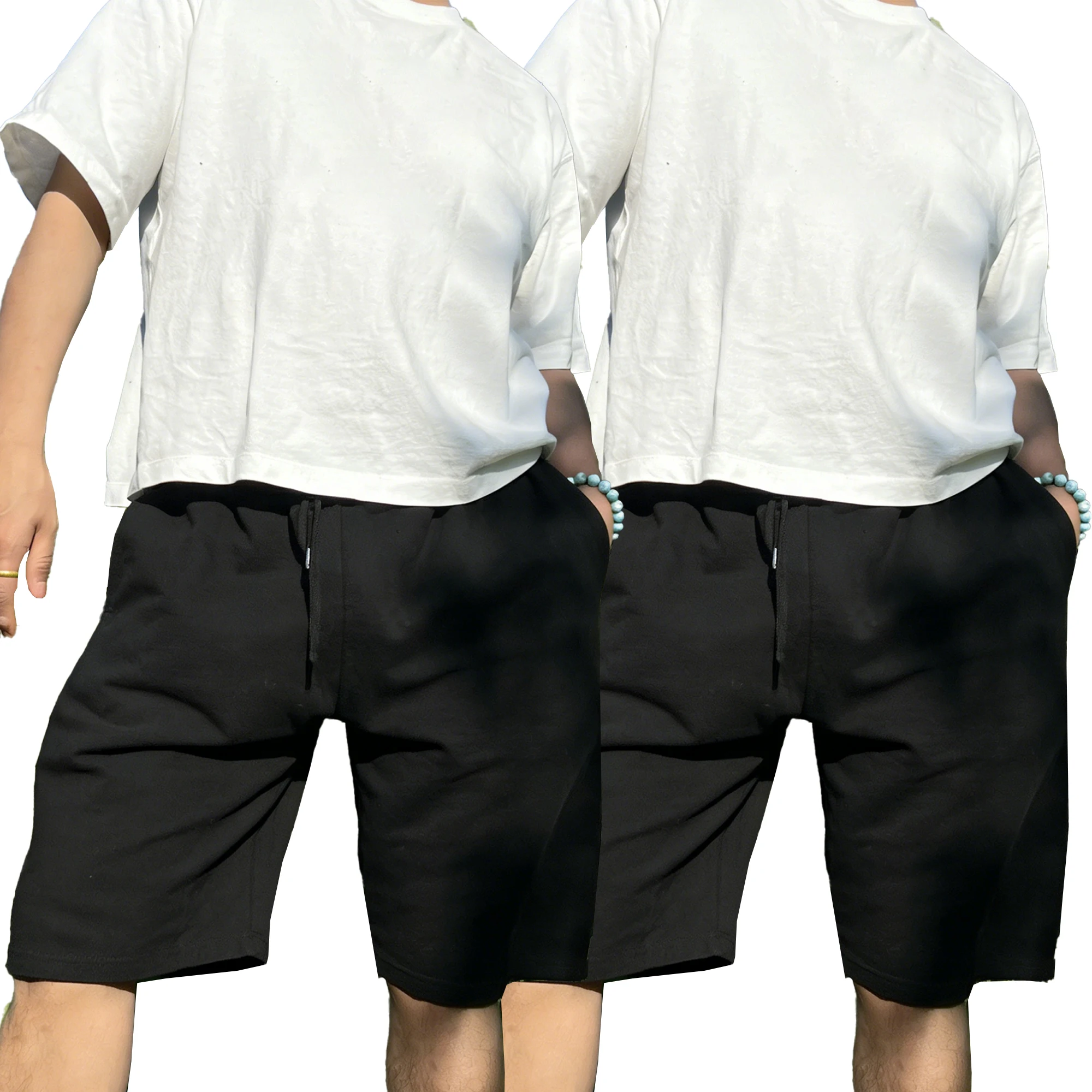 

Streetwear Wide-leg Pnats Black Mens Street Shorts Vintage Summer Hip Hop Pants Soft Pocket Joggingwear Unisex Fashion Clothing