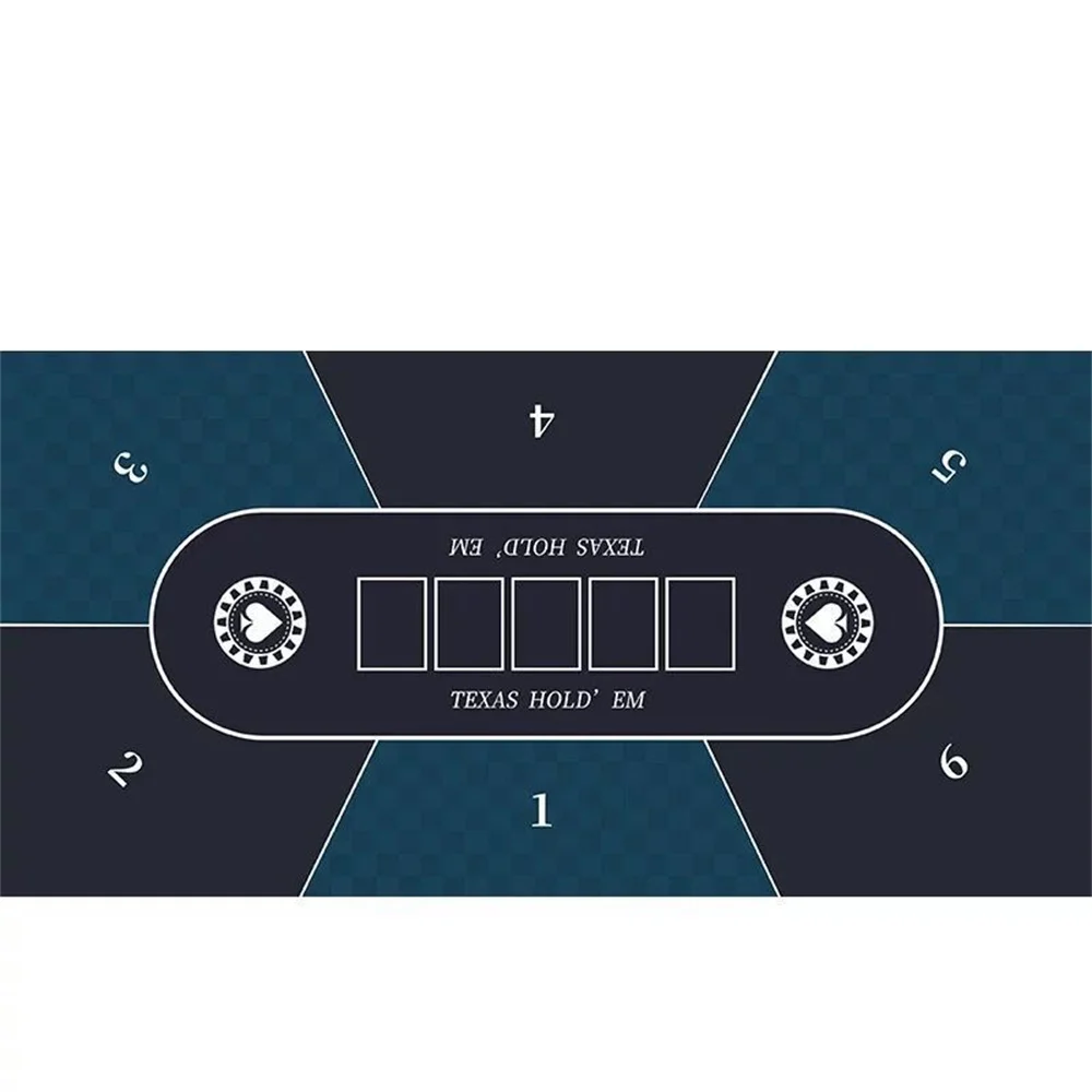 

Casino 6 Players Rubber Large Texas Hold'em Poker Mat Mat Poker Topper for Tables Portable Poker Tablecloth Accessories