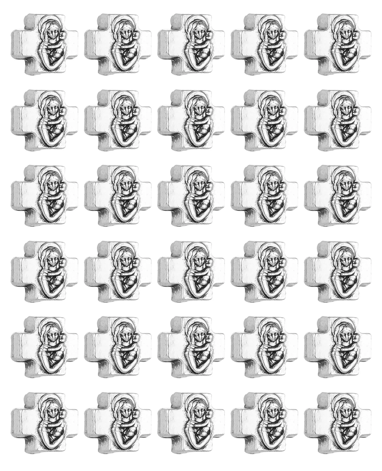 Cottvott 30 قطعة/الوحدة سيدة عقد الرضع يسوع الصليب خزر عازل DIY بها بنفسك الوردية أجزاء الكنيسة مجوهرات الدينية تذكار Accs #2