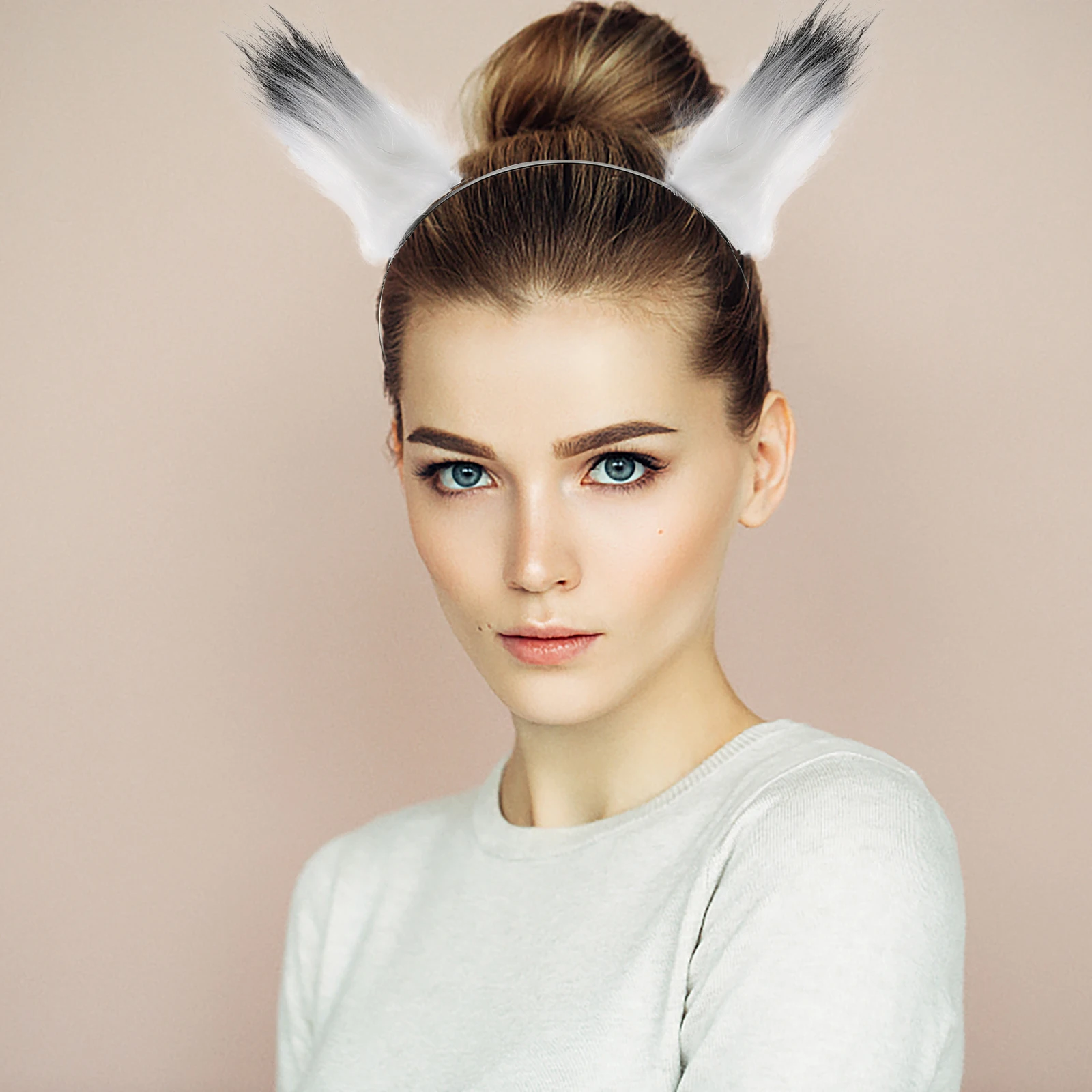 1세트 여우 귀 클립 꼬리 세트 할로윈 코스튬 파티 코스프레 용품 동물 꼬리 장식 코스튬 액세서리 인조