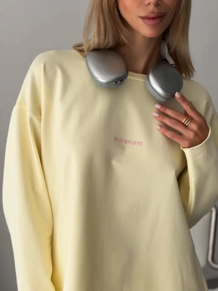 Frühling Sommer Neu in Baumwolle Langarm-T-Shirts Dünnes Sweatshirt Herbst Retro-Oberteile Temperamentvolle Damen Mädchen Lässige Lockere Oberteile