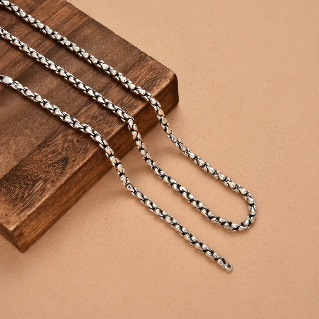 

925 sterling silver domineering coarse necklace with European and American fashion collarbone matching chain personality