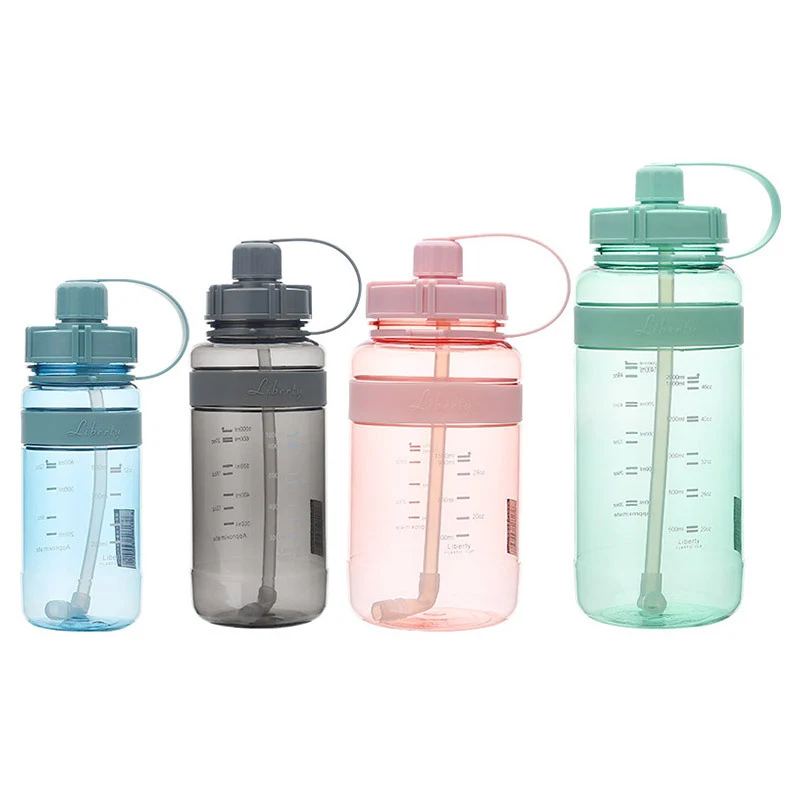 New Sport Water Bottle BPA Free Sport Drinking Water Bottle with Straw 1L 2L Plastic Water Drinking Bottle for Water
