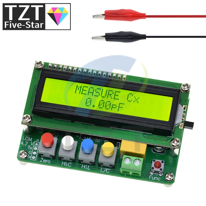 LC-100A Digital LCD Capacitance Tester Module Inductance Table TESTER LC Meter Frequency 1pF-100mF 1uH-100H LC100-A + Test clip
