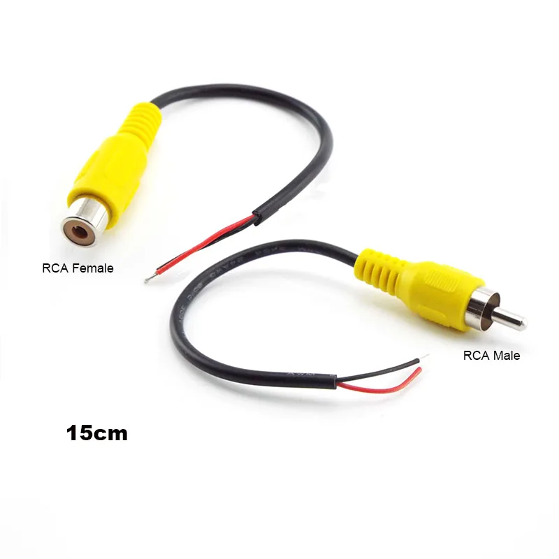 RCA Female RCA Male Audio Cable 15cm Extension Cord AV Single-head Video Stereo Connector Wire For Car Video Camera Speaker A7