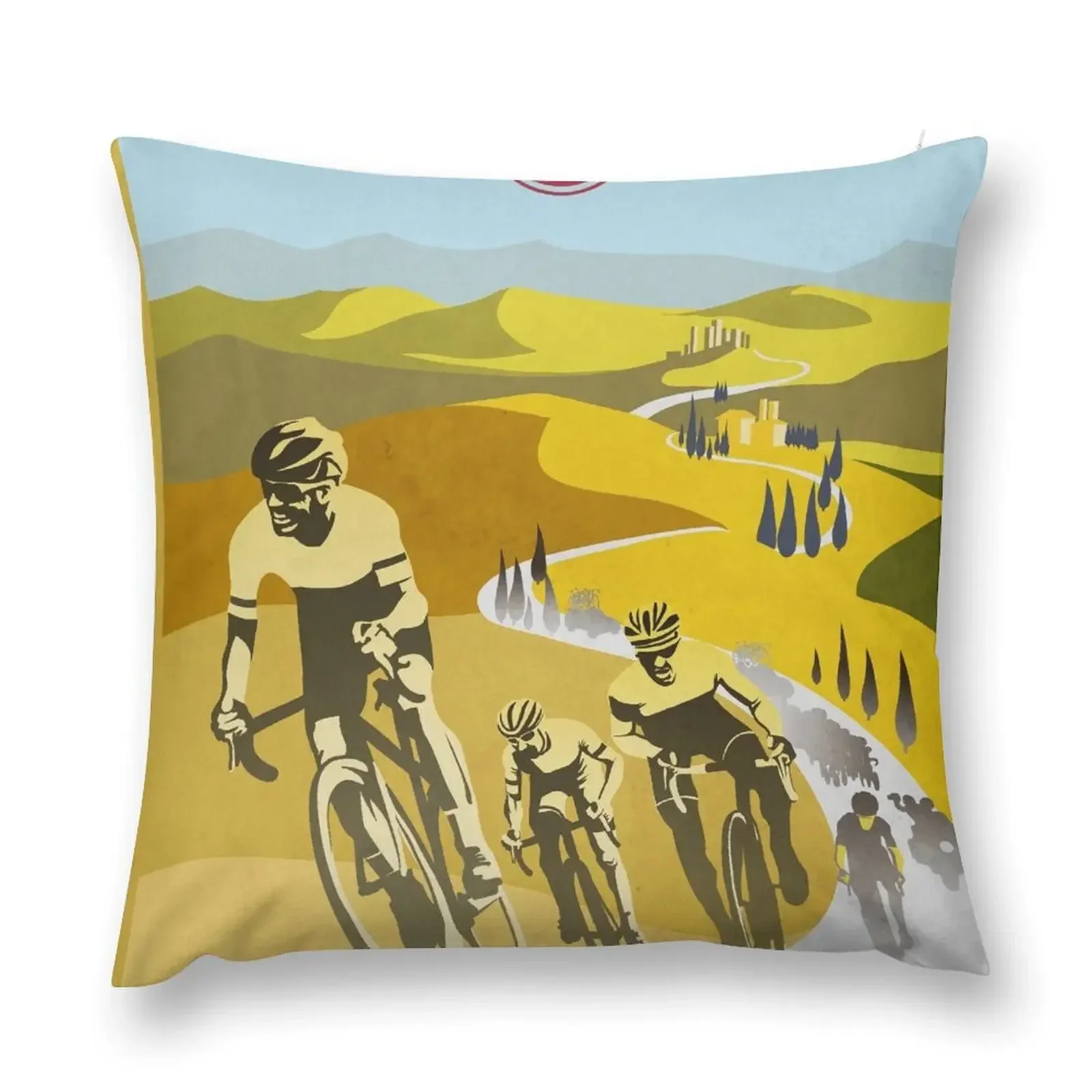 Strade Bianche Retro Cycling Art Throw Pillow Sofa Cover autumn decoration christmas ornaments 2025 Pillow Decor pillow