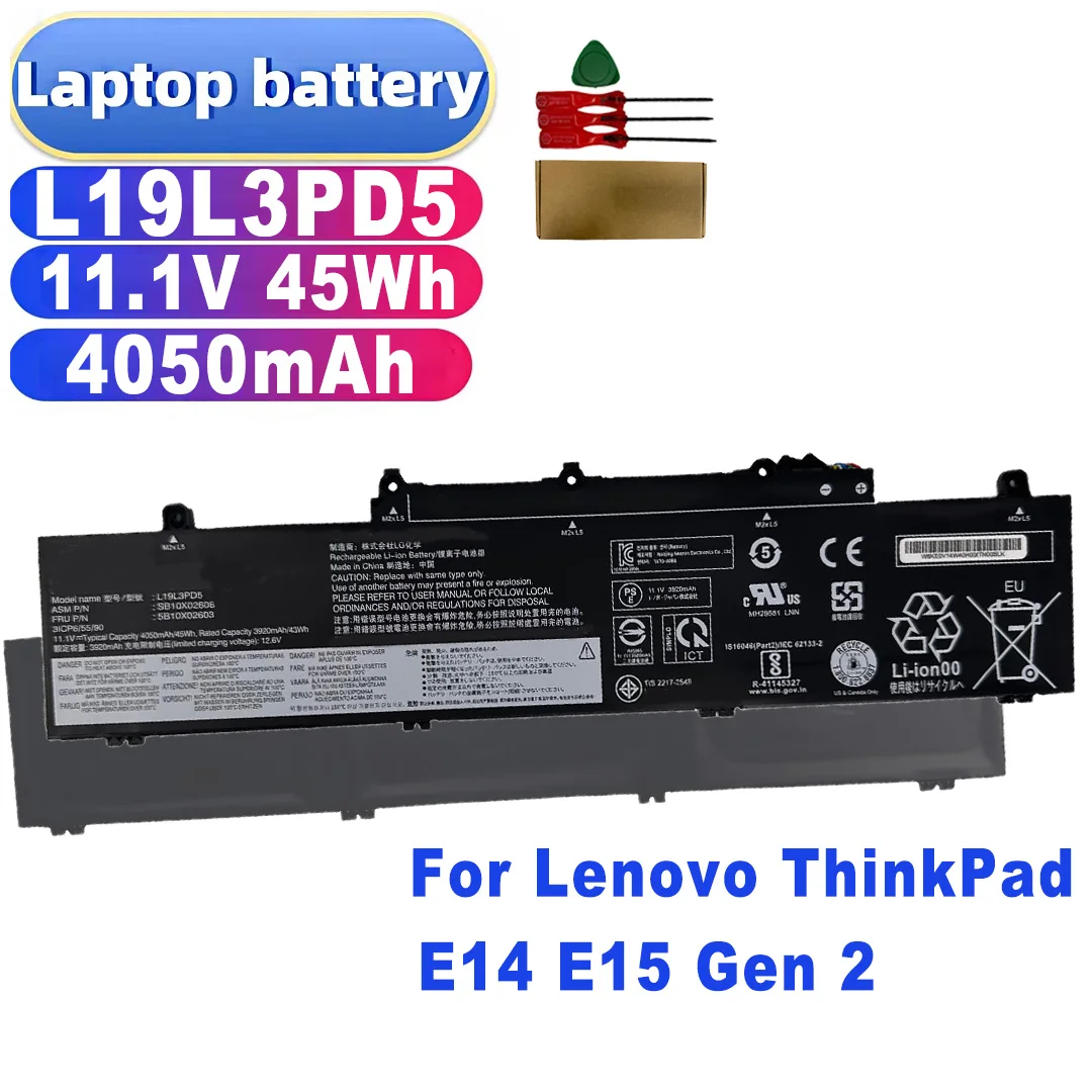 High quality L19L3PD5 L20S3PD4 Laptop Battery 11.1V 45Wh 4050mAh for Lenovo ThinkPad E14 E15 Gen 2