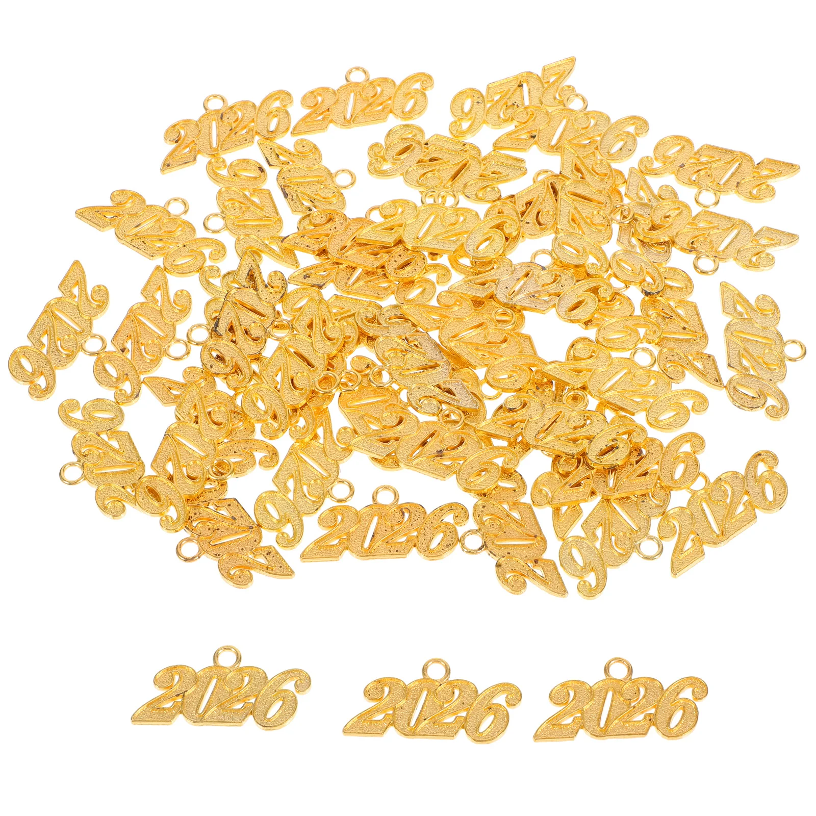 50Pcs 2026 Pendant Charms Versatile Number Pendants for Graduation Celebration DIY Jewelry Making Craft Party Decoration