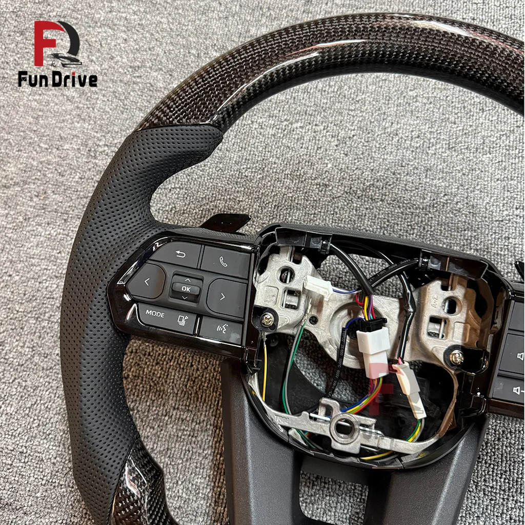 Carbon Fiber Steering Wheel for Toyota Hilux corolla Gr Gt 86 camry Land Cruiser Fortuner Lc300 Lc200 Prado 120 view 3