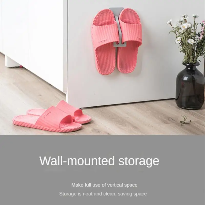 Shoes Holder Non-toxic And Odorless Shelf Stable Wall Hanging Bathroom Storage Rack Bathroom Slipper Rack Abs Material Durable