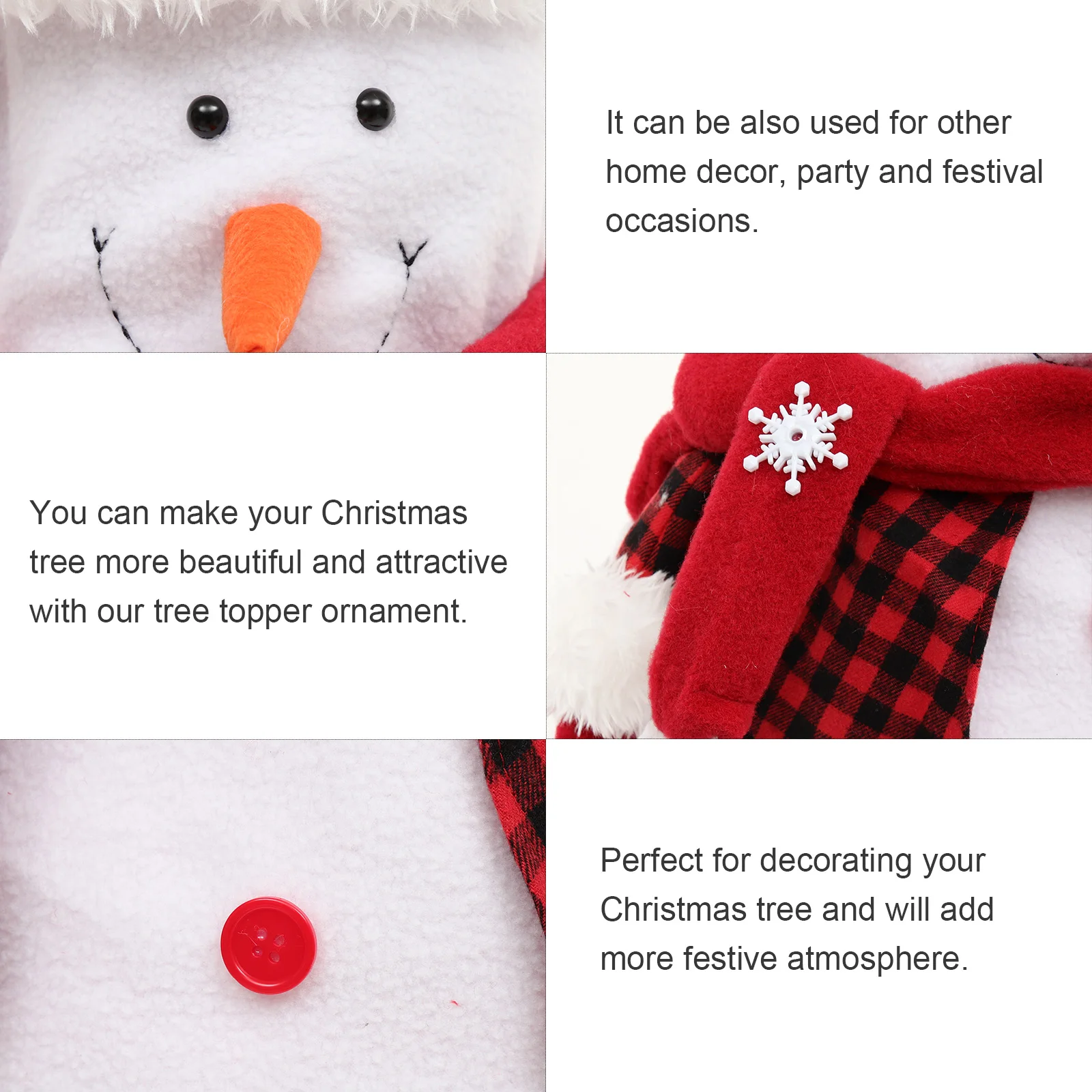 

Snowman Decorations Christmas Tree Topper for Festival Toppers Holiday Home Unique Ornaments Cloth Treetop Adornment