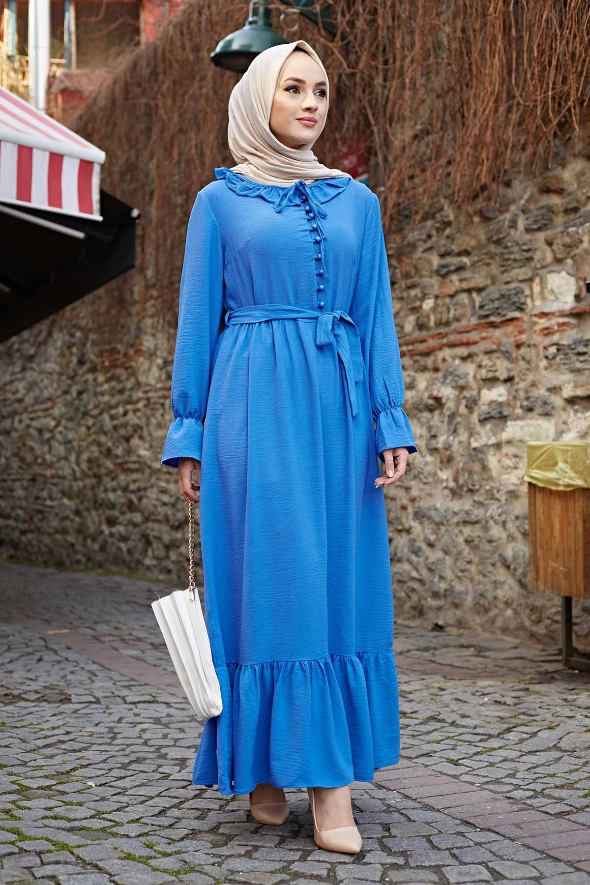 

Ruffle Collar Aerobin Dress SB-Indigo Winter Autumn 2021 Muslim Women Hijab headscarf Islamic Turkey