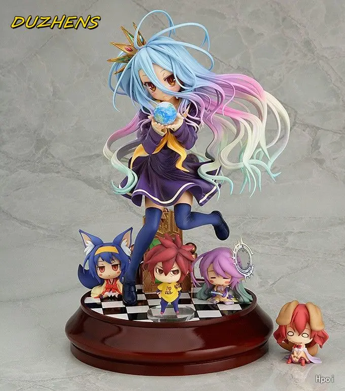 100% Original:NO GAME NO LIFE Shiro Holding beads 20cm PVC Action Figure Anime Figure Model Toys Figure Collection Doll Gift