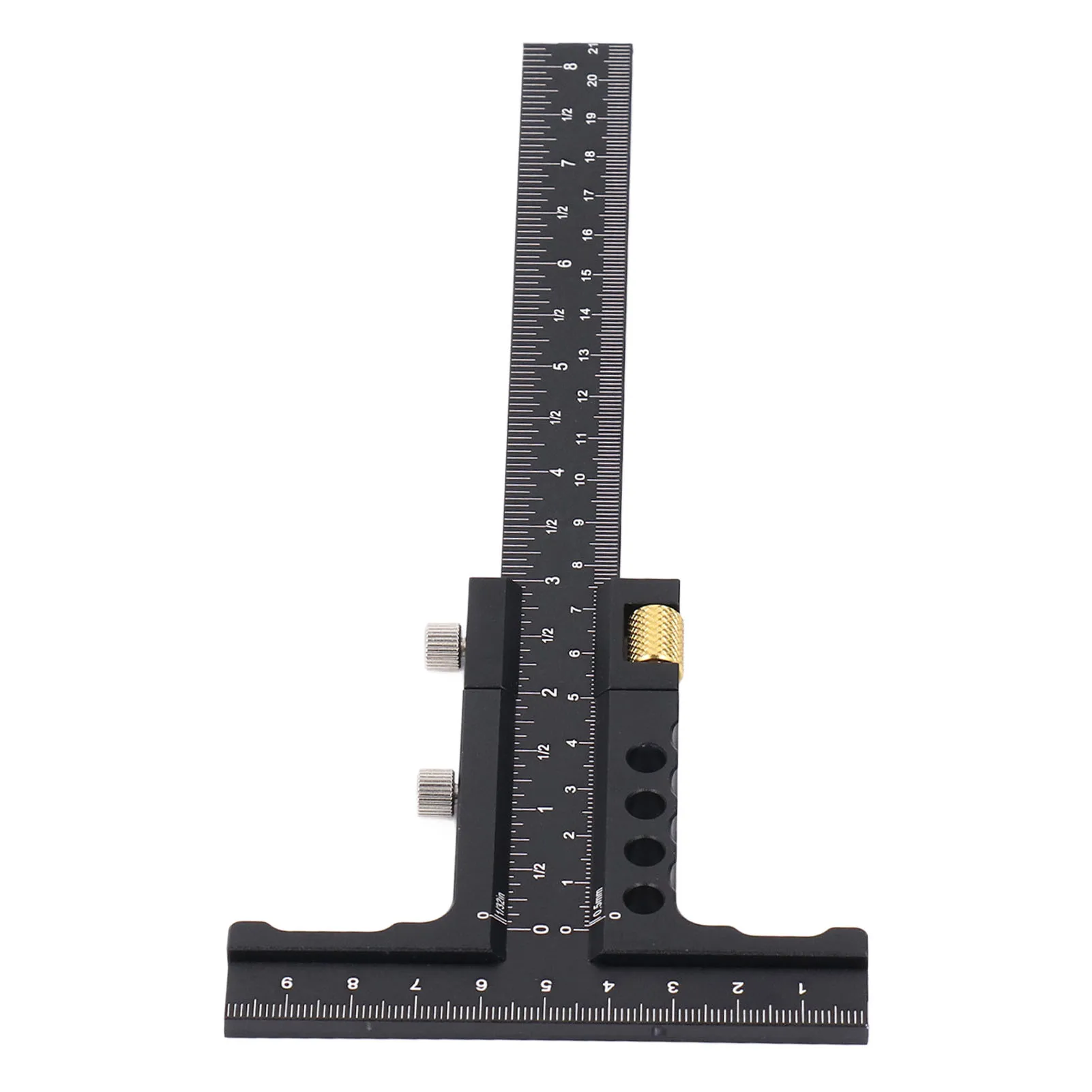 Alat Ukur Scriber Kayu Multifungsi Penggaris T Persegi Paduan Aluminium Pengukur Garis Penanda Pertukangan