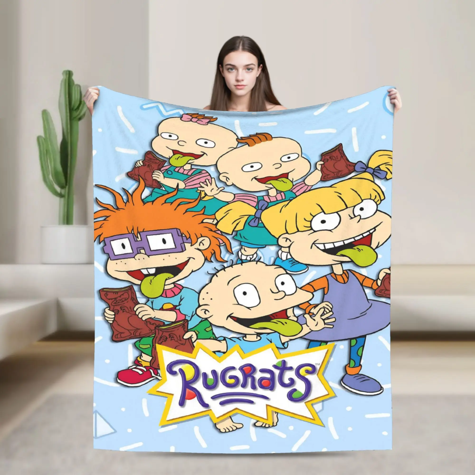 Cartoon R-Rugrats Throw Blanket for Couch  Soft Cozy Plush Blanket 50x60 Inches Multiple Sizes Bedspreads for All Seasons