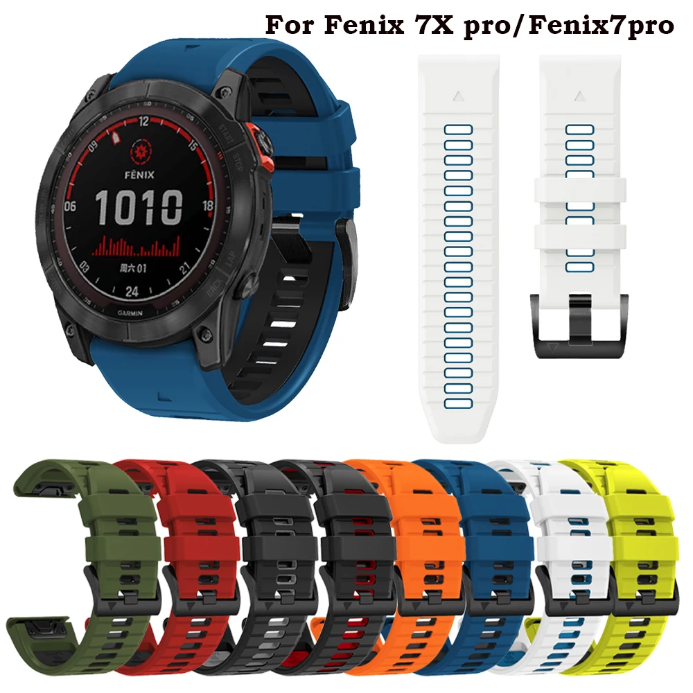 22 26MM Silicone WatchBand For Garmin Fenix 7X 7 6X 6 Pro Fenix 5X 5 Strap WristStrap For Coros VERTIX 2 Quick Release Bracelet