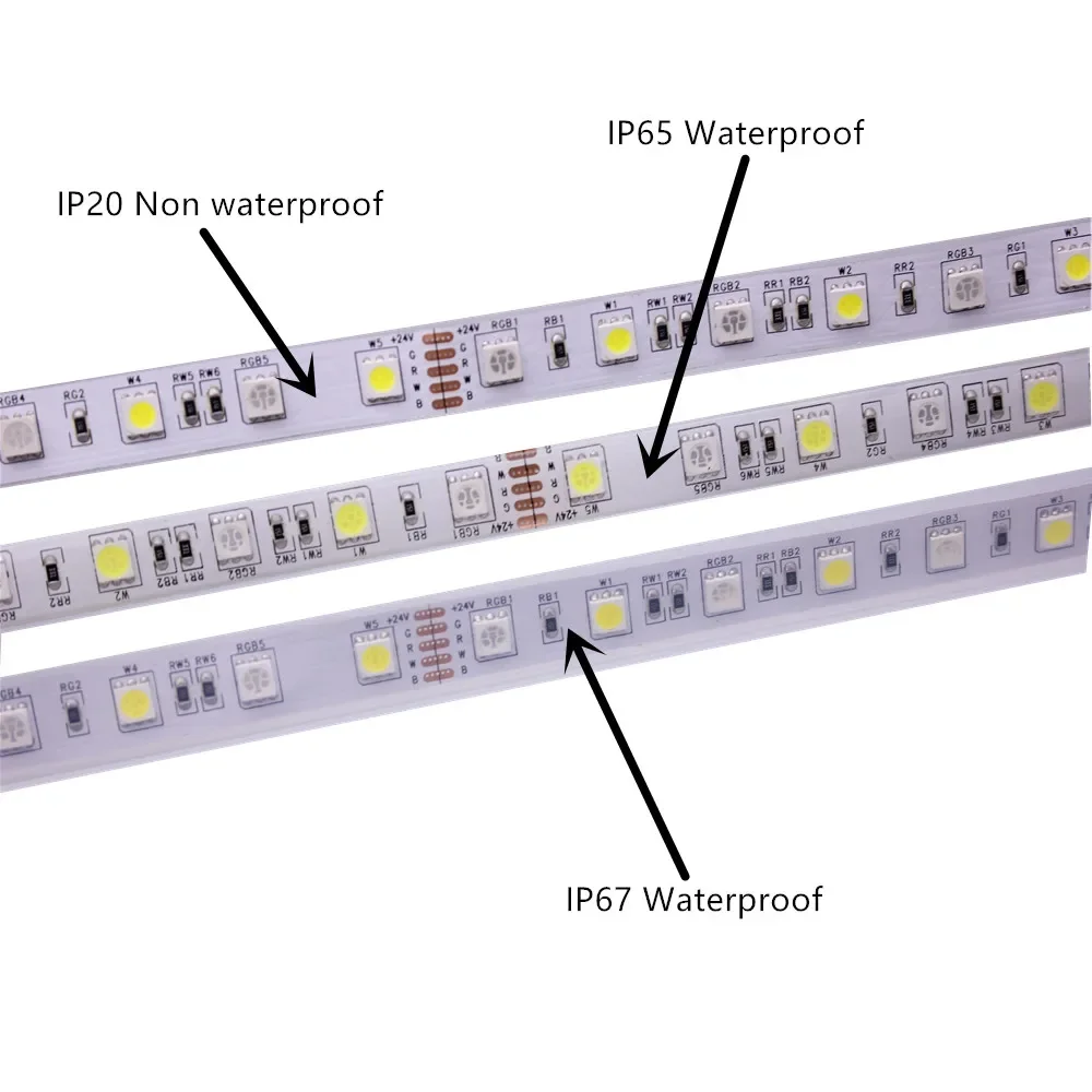 SMD 5050 RGB LED Strip Waterproof 5M 300LED DC 12V 24V W RGB RGBW RGBWW Fita LED Light Strips Flexible Neon Tape Luz Monochrome