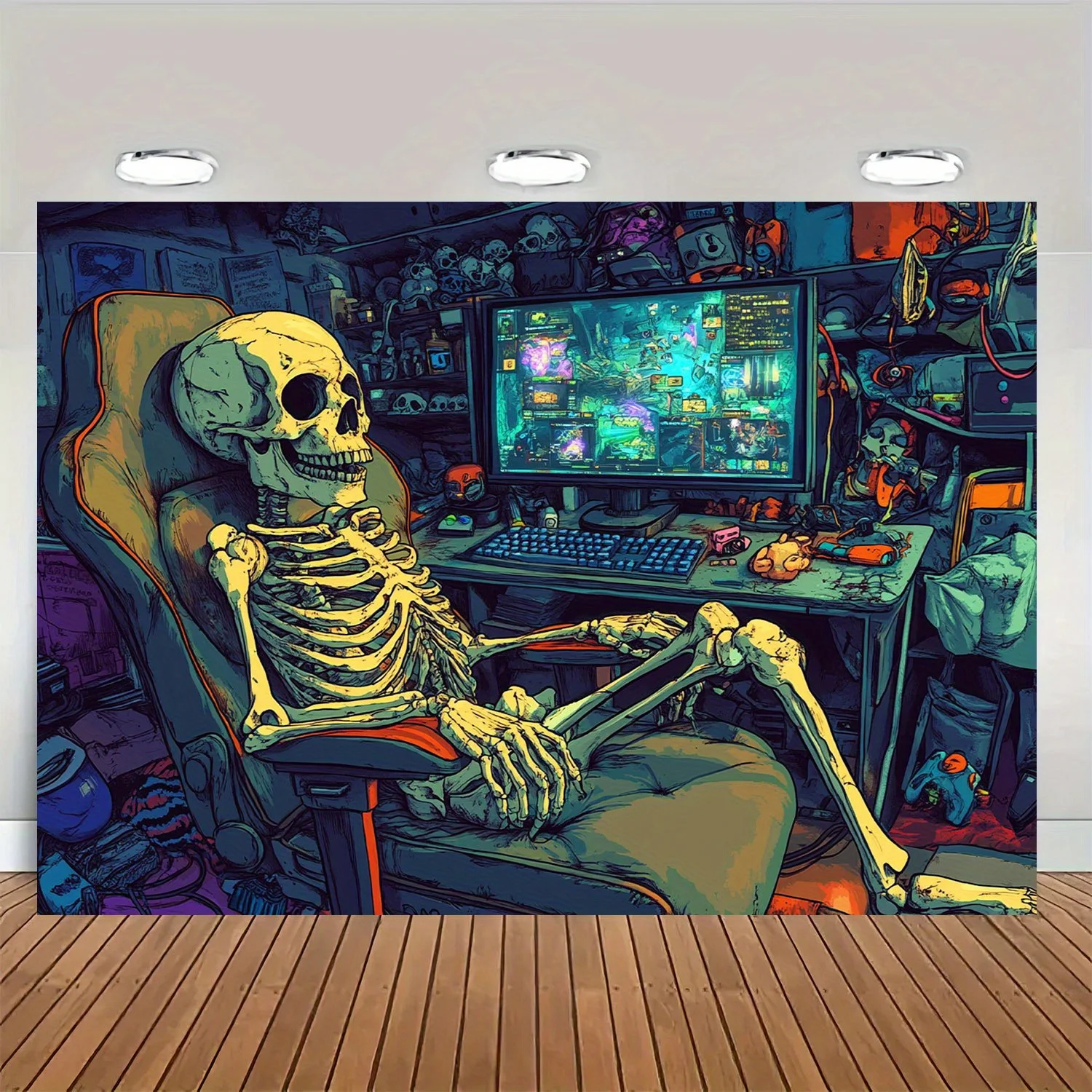 Gamer Skeleton Tapestry