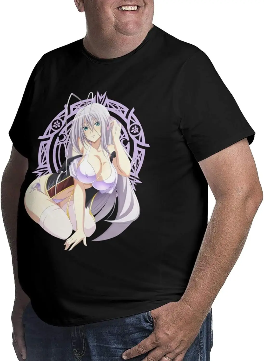 Anime Highschool DxD Rossweisse Shirt Cotton Crew Neck Cool Large Size Tops for Man Black