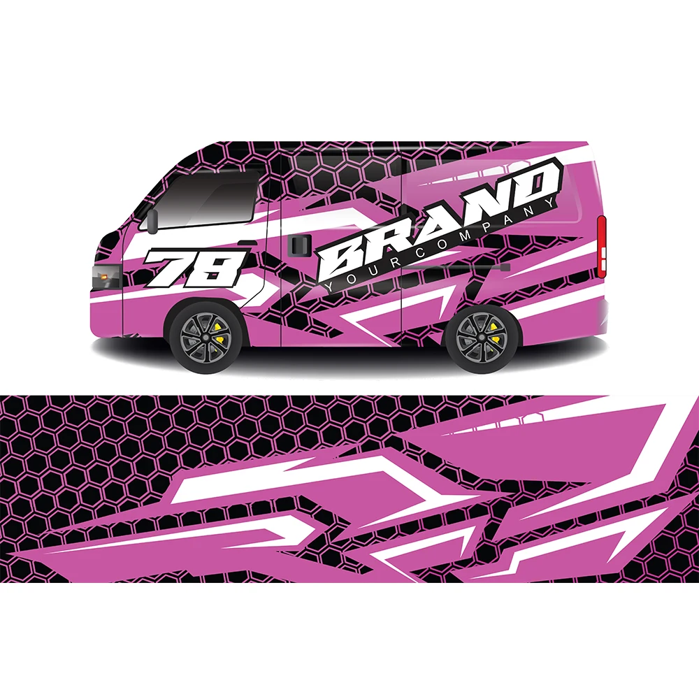 Red and White Racing Car Graphic Decal Full Body Racing Vinyl Wrap Car Full Wrap Sticker Decorative Car Decal Size 450cm*100cm
