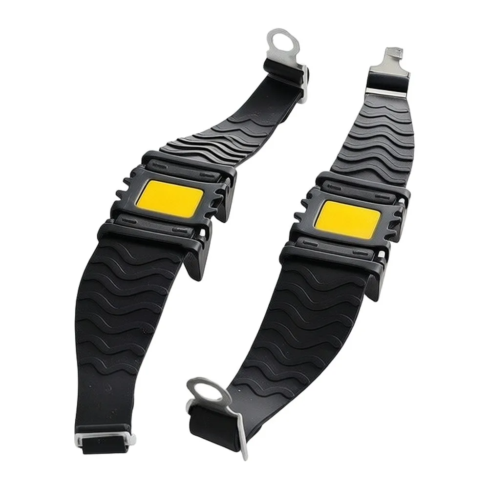 4 Teeth Ice Cleats for Snow Hiking Slip Crampons with Flexible Rubber Strap and Metal Buckles Fits Most Footwear