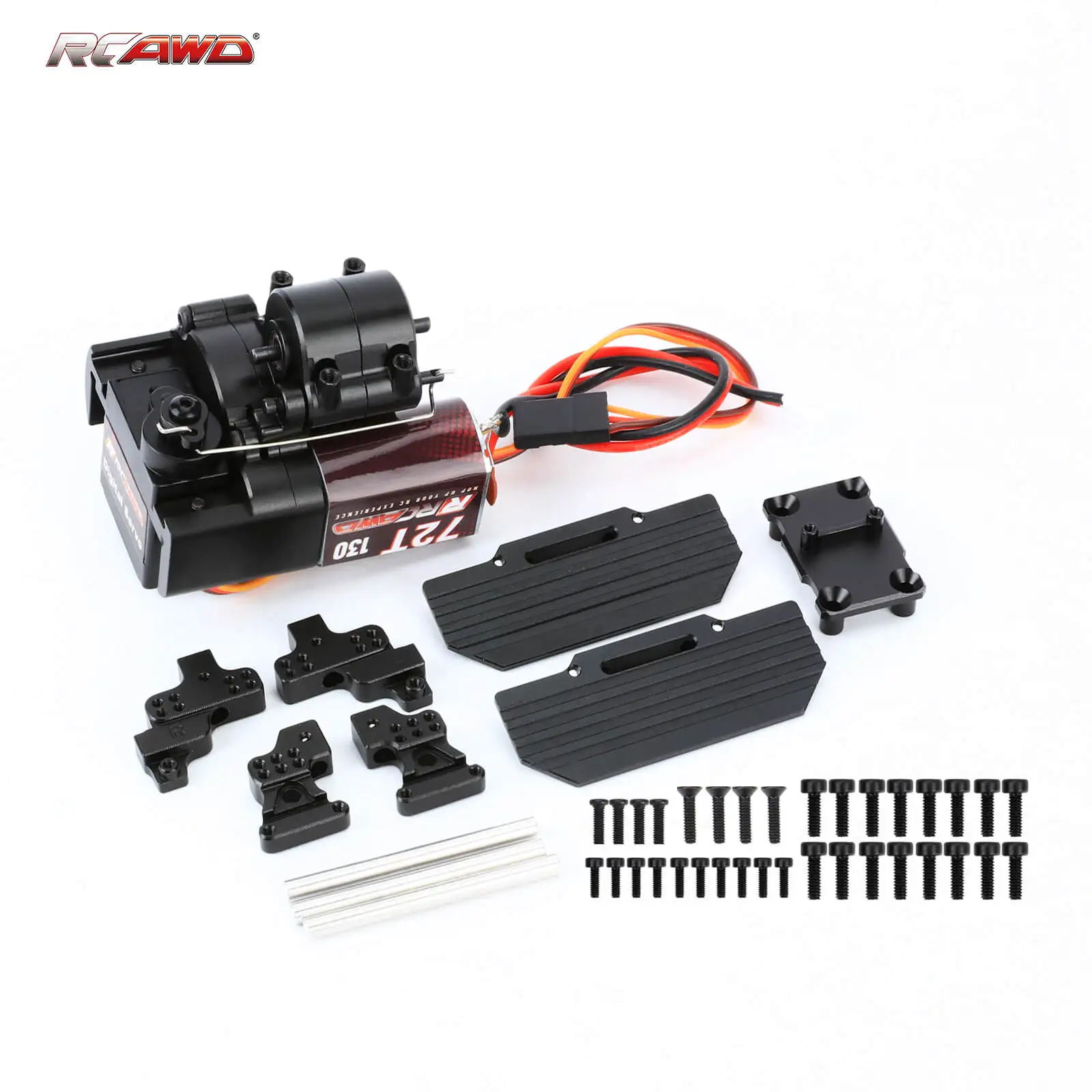 RCAWD Alloy Axial SCX24 Upgrades 72T 130 motor with 2 speed Transmission Gear box for 1/24 Crawler Upgrades Parts