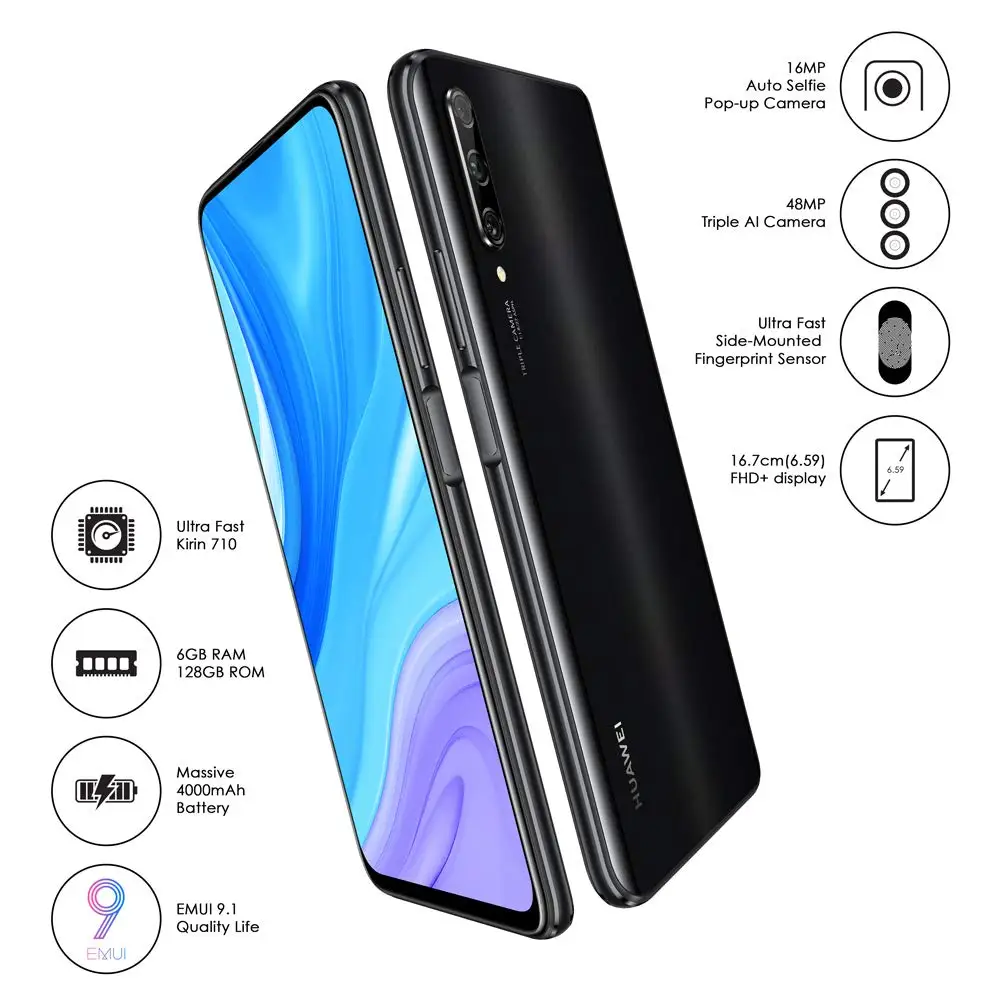 Global version HUAWEI Y9S, 6GB128GB, Ultra FullView Display, 48MP AI Triple Camera, Side-Mounted Fingerprint, 4000mAH,Kirin 710F