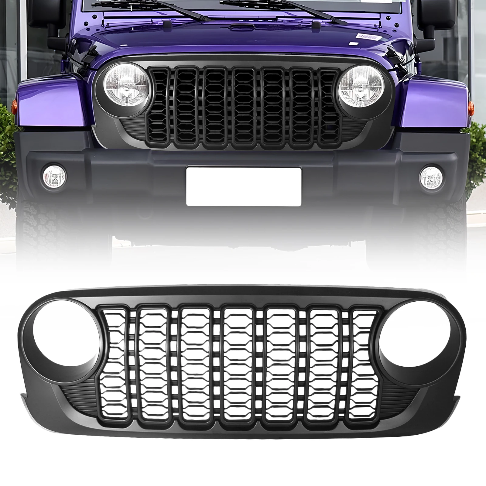 

Для JK модифицированная до 24 JL решетка переднего бампера ABS решетка переднего бампера автомобиля износостойкая решетка замена решетки