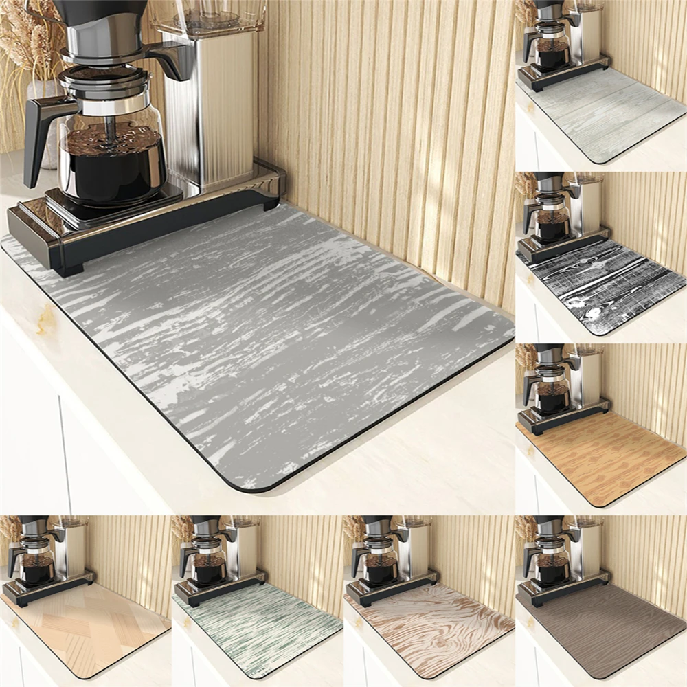 Treeline Style Placemat Coasters Decoration And Accessories Annual Ring Pattern Table Mats Non-Slip Mats Diatomaceous Earth Mat