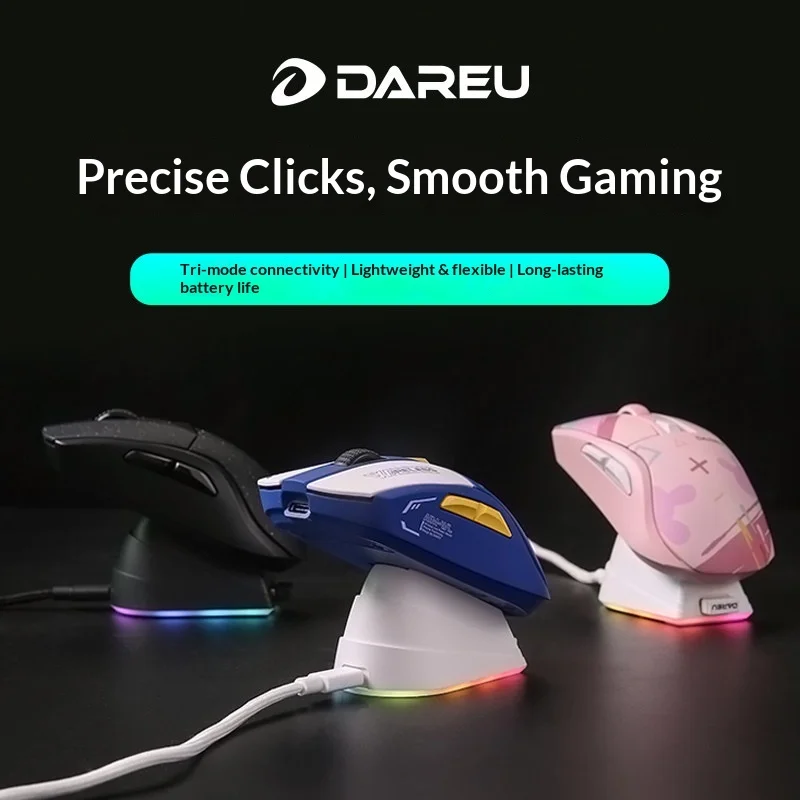 

Dareu A950 Tri Mode Wireless Gaming Mouse Paw3395 Magnesium Alloy 88g Lightweight Non Hole Charging Dock For Pc Gamer Lol Pubg