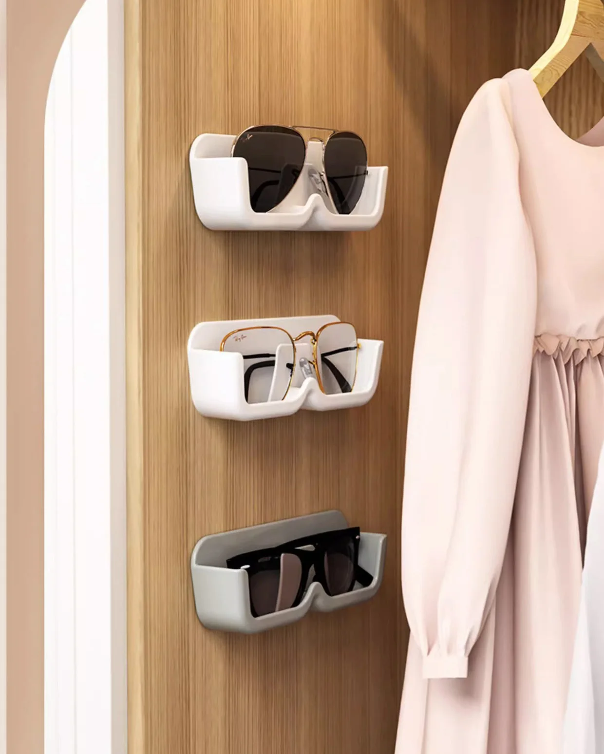 Wall-Mounted Glasses Display Rack Storage Box Sunglasses Eyeglasses Storage Box Desktop Bathroom Bedroom Storage Rack Home Decor