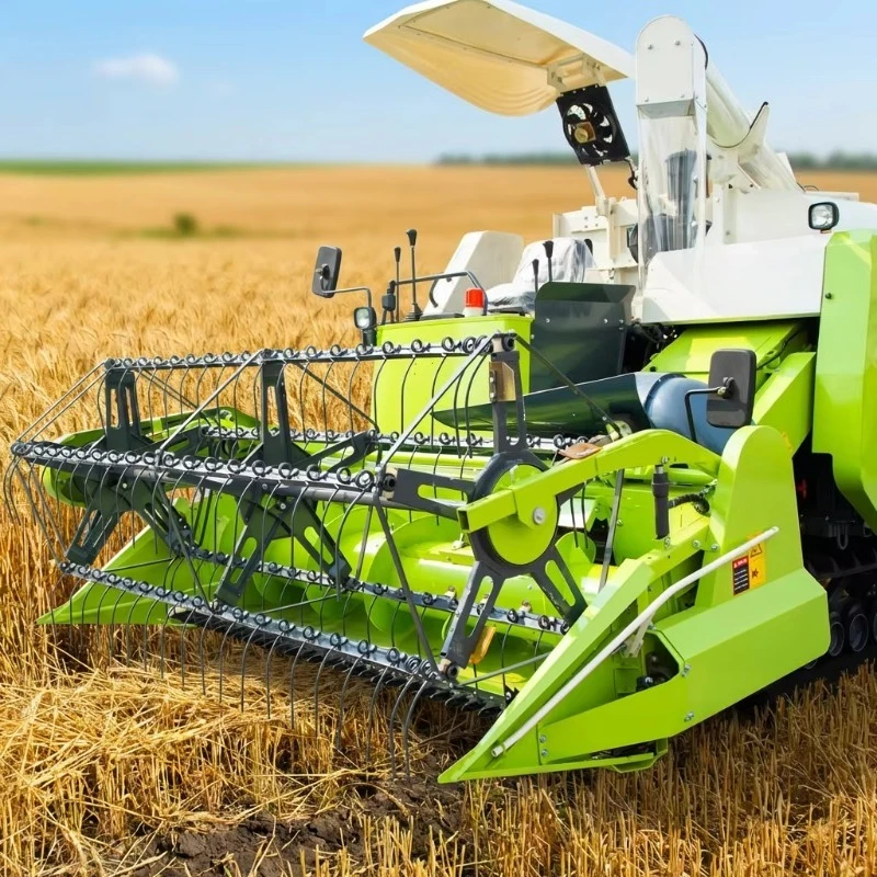 Tracked Grain Combine Harvester Modular Structure Allows Fast Replacement Of Parts For Different Grain Crop Harvest Tasks