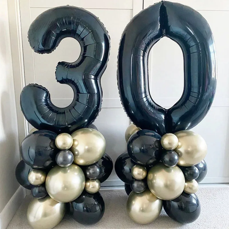 大人のための金箔、40個、32インチ、40個、ハッピーバースデーパーティーの装飾、誕生日の結婚式、女性のサプライ