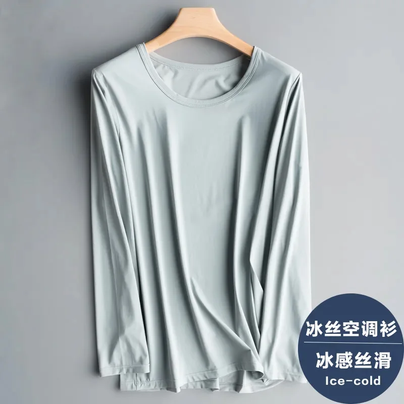 Solid ColorSimplicity Fashion Casual T-Shirts Straight Comfortable Round Neck Long Sleeve Loose Pullovers Men's Clothing 2023