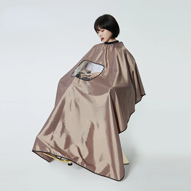 

Salon Hairdressing Cape Barber Cape With Transparent Viewing Window Waterproof Haircut Cloak Apron Barber Shop Hairdressing Tool