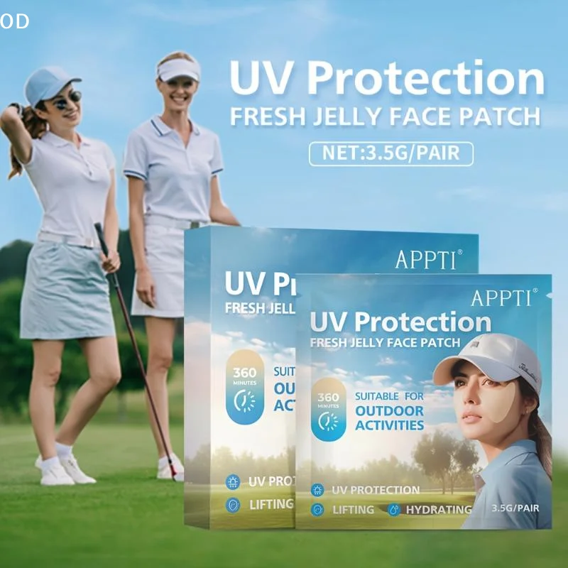 5 Pairs Sunscreen Face Patches Golf Sunscreen Anti-Sweat Moisturizing Sun Protection Stickers For Summer Outdoor Activities