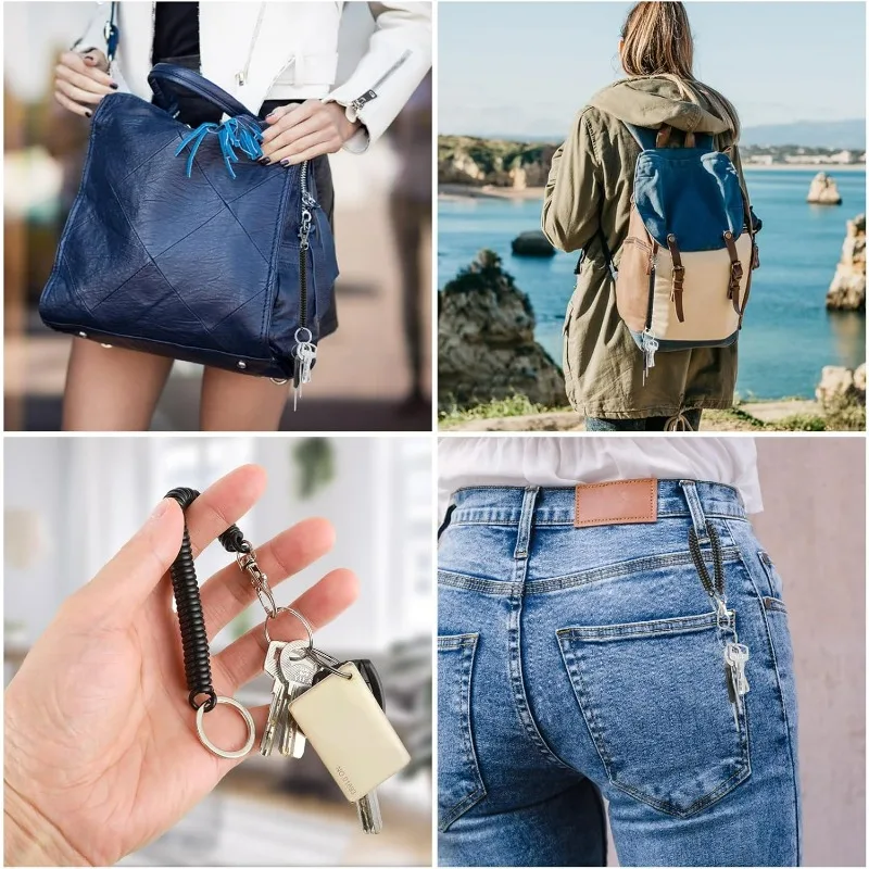 Retractable Coil Spring Keychain Phone Lanyard