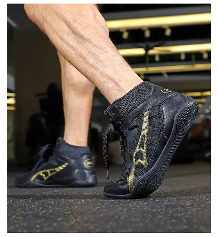 Hot 2025 new wrestling shoes training wear-resistant non-slip boxing shoes men's mesh breathable wrestling shoes