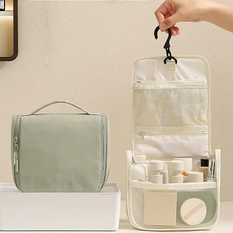 Tragbarer Handlicher Kosmetik-Organizer mit Haken Wasserdichte Hängende Reise-Waschtasche Große Kapazität Make-up und Hautpflege Aufbewahrungsbeutel – Detail 6