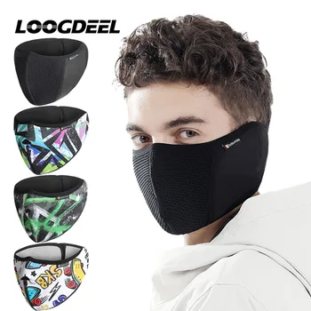 LOOGDEEL 冬ユニセックス暖かいフリースマスク防風サイクリングフェイスマスク防塵目出し帽再利用可能なアウトドアスポーツサーマル帽子