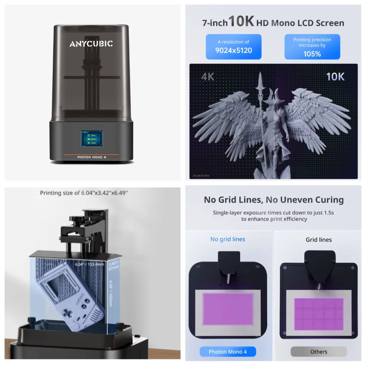 

Wholesale Anycubic Photon Mono 4 with 7" HD Screen