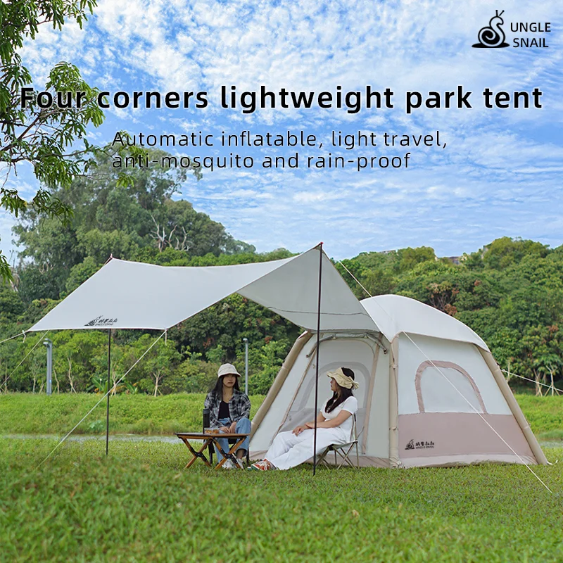 Uncle Snail Fully Automatic Inflatable Tent Outdoor Camping 3-4 People Foldable Portable Camping Overnight Sunscreen Rainproof